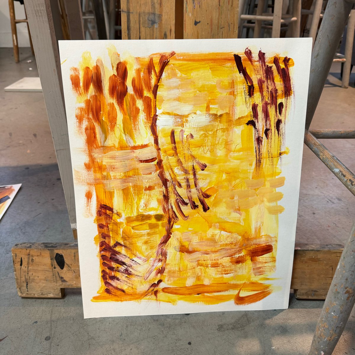 Back in the studio to for some exploratory paintings for Amber - the second movement of my Concerto for Orchestra - PALETTE. Stay tuned for some snippets of music coming soon!