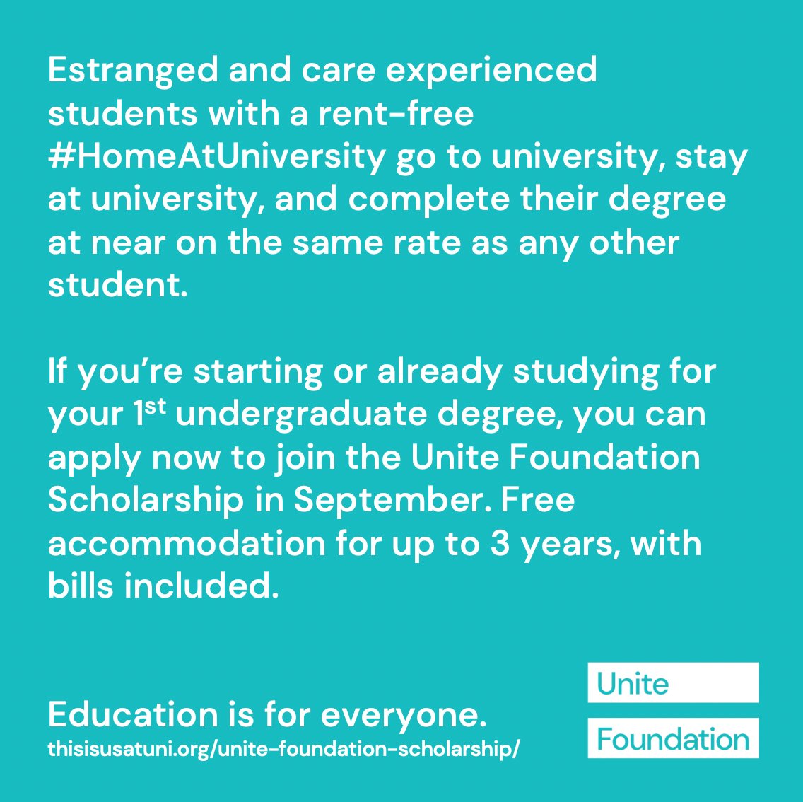 Tony is right, attainment is one piece of the puzzle. Estranged and care experienced students with a rent-free #HomeAtUniversity stay at uni, complete their courses & achieve 2:1 & 1st class honours degrees at near on the same rate as any other student bit.ly/JISCReport