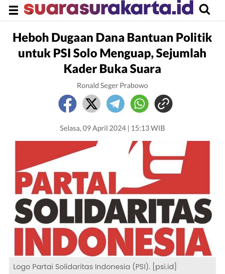 Menurut AD/ART PSI @kaesangp tdk berwewenang, semua kewenangan di tangan ketua dewan pembina Kaesang pun bisa dipecat kpn saja Konflik internal akibat elit PSI yg jg salah satu pejabat negara diduga makan duit kampanye berpotensi libatkan KPK/Kejaksaan Nilainya FANTASTIS NGERI!