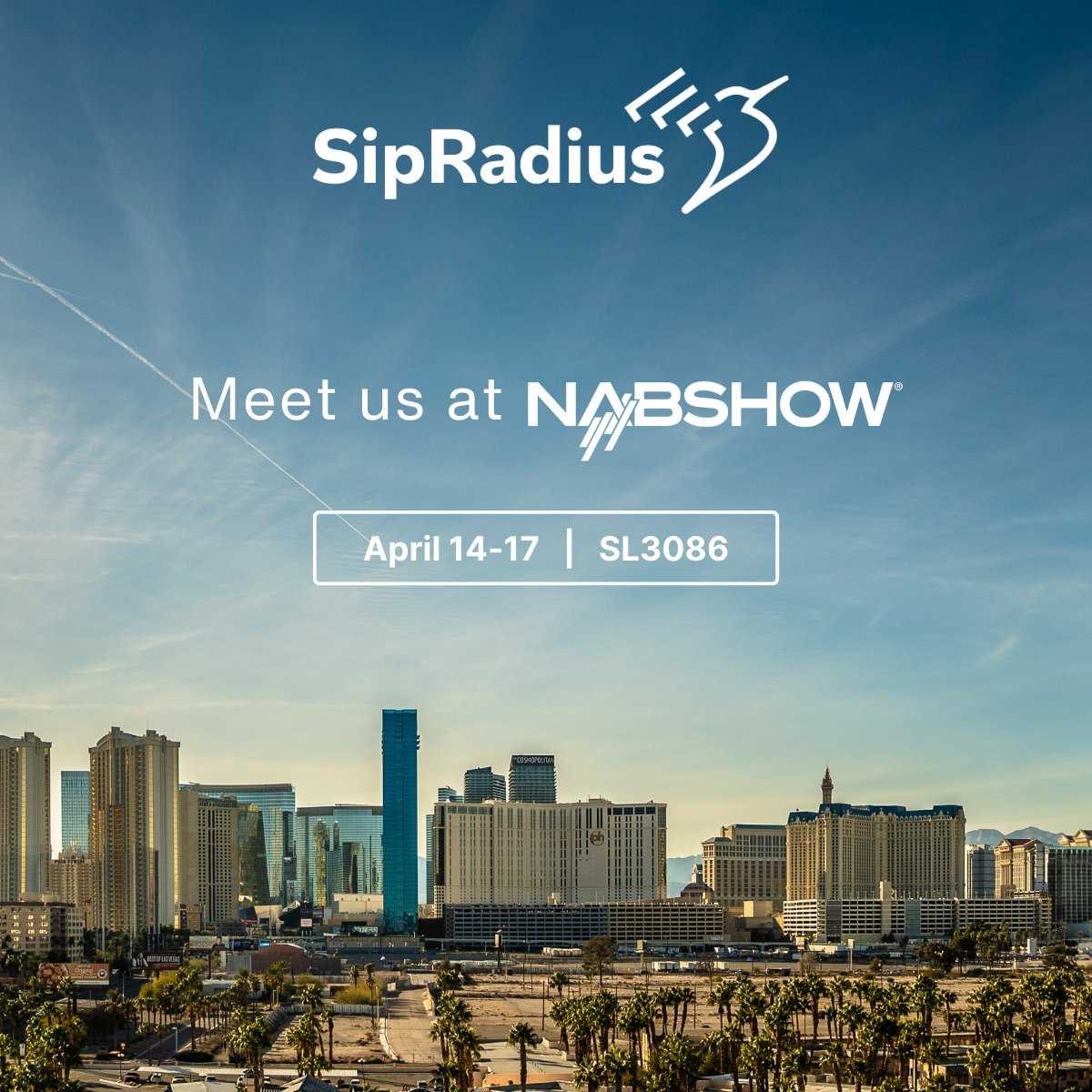 We’re busy gearing up for @NABshow where the #SipRadius team will be showcasing its latest innovations in secure and ultra-low latency processing and delivery. 

Here's where you can find us at #NAB2024: bit.ly/3UgH8zm 

#NABSHOW @aimsalliance @foracorporation