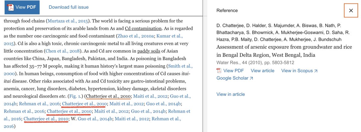 Every paper in the Elsevier journal Chemosphere is thoroughly reviewed and edited. The quality of the papers is thus of the utmost level. @ElsevierBiotech @ELSenviron #papermill #fraud And yes, in case you wonder: those are 2 times 4 times the same reference