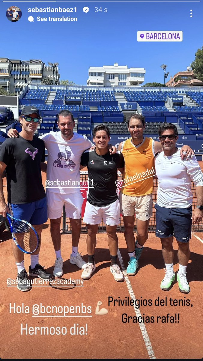 Rafael Nadal and Sebastian Baez training together in Barcelona 🔥💪