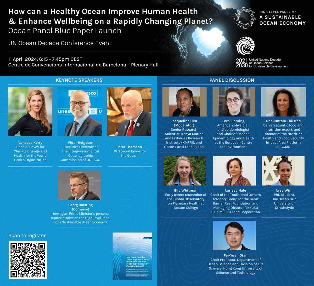 How can a Healthy Ocean Improve Human Health & Enhance Wellbeing on a Rapidly Changing Planet? ✨Hub early-career researcher Lysa Wini (University of Strathclyde, UK) is one of the panellists. lnkd.in/eVzEcYrj ➡ Register here: lnkd.in/e7xWXp6b #OceanDecade24