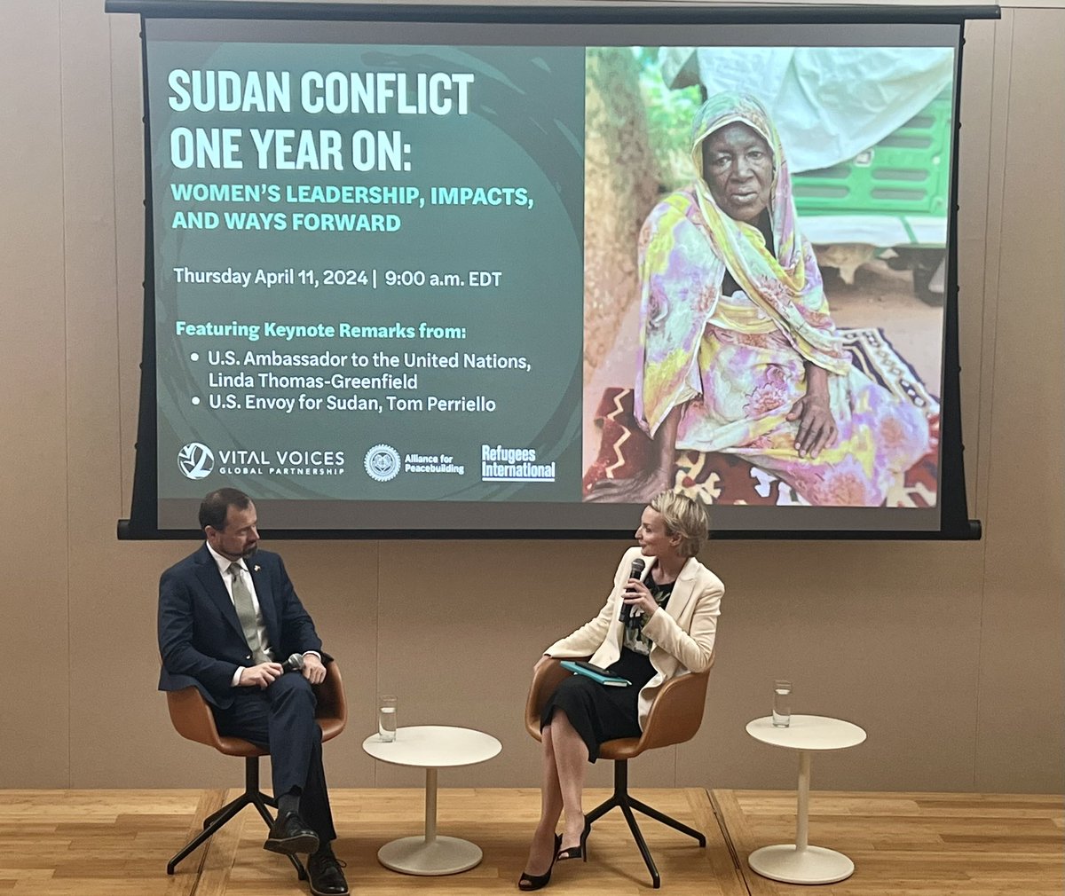 “I have never seen a crisis of this scale and magnitude receiving so little attention”.  

Special Envoy <a href="/tomperriello/">Tom Perriello</a> on the crisis in #Sudan.  

<a href="/VitalVoices/">Vital Voices</a> <a href="/RefugeesIntl/">Refugees International</a> <a href="/AfPeacebuilding/">Alliance for Peacebuilding</a>
