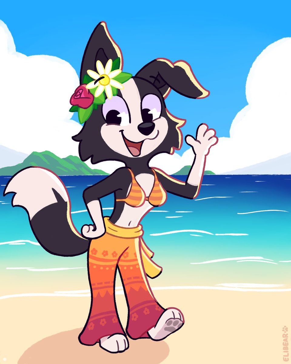 she made it her beach! 🏖️