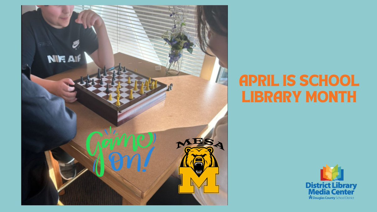 Librarian Joy Yehle @Mesa_middle encourages students to visit the library by hosting chess tournaments before classes begin. @dcsdk12 @aasl #AASLslm