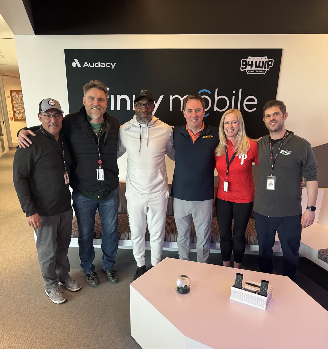 What a morning! Irving Fryar hanging in the @Xfinity Mobile Lounge with the @WIPMorningShow and @RAJr_20‼️