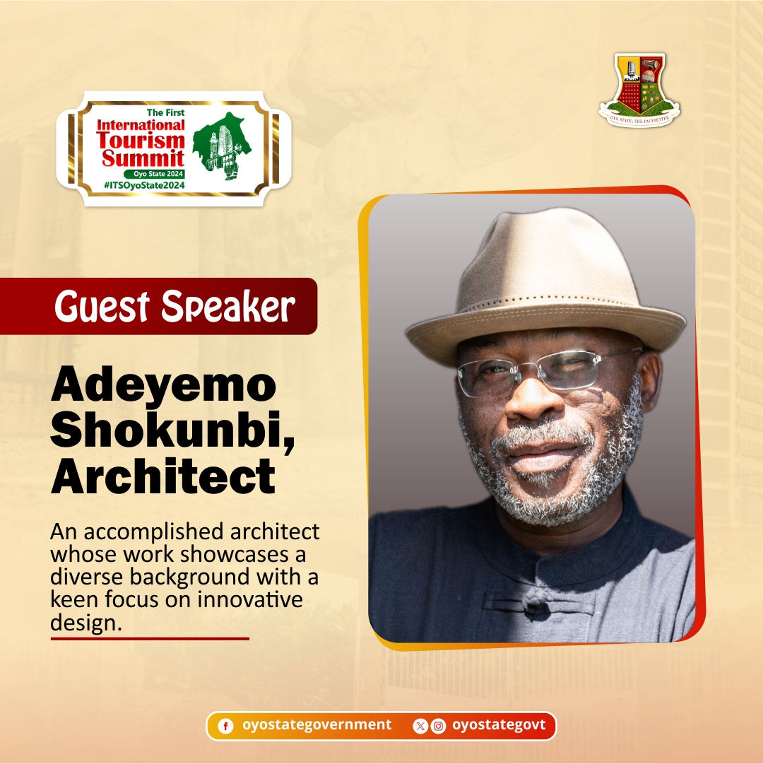 Confirmed! Adeyemo Shokunbi, an accomplished Architect, will be speaking on a panel at the first International Tourism Summit Oyo State 2024. Read more about him here tourism.oyostate.gov.ng/itsoyostate202…   #ITSOyoState2024 #PacesetterState