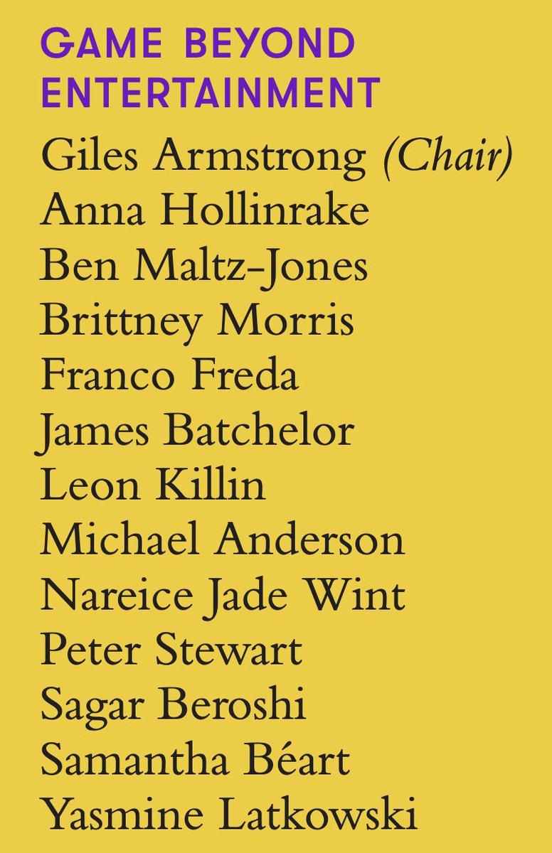 It's the #BAFTAGamesAwards tonight, which means I'm able to reveal I was part of the jury for the Game Beyond Entertainment category! Word on the street is we were the BEST jury of them all, and when have the streets ever been wrong? Just look at that dream team!