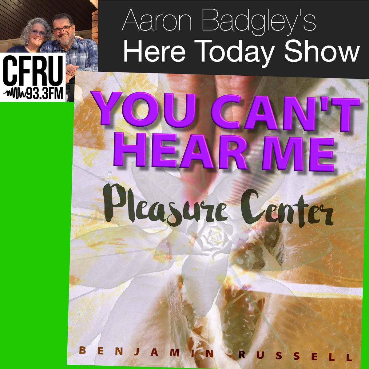 Aaron Badgley played YOU CAN'T HEAR ME from my new PLEASURE CENTER album on his Here Today show on CFRU 93.3 FM. Thanks Aaron - I love being called a 'Renaissance Man'! PLEASURE CENTER: songwhip.com/benjaminrussel… #artpop #freeform #electropop #poprock #indiemusic #canada