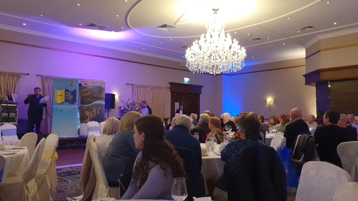 Yesterday afternoon Age Friendly Ambassador Mike Hanrahan spoke at the Clare Older People's Volunteer of the Year Awards. He spoke about the importance of supports for carers and older carers and the work being done by Age Friendly Ireland #agefriendlyclare #clarecountycouncil…
