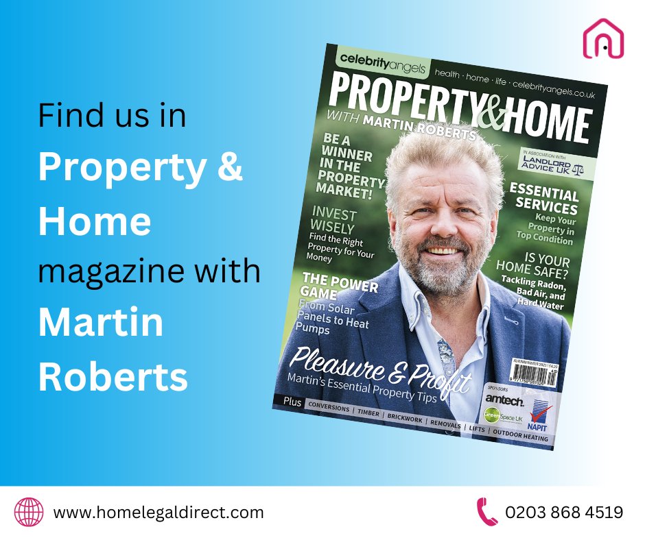 You can still catch our appearance in Property & Home Magazine with Martin Roberts! Visit our website to view the digital version of the magazine now: bit.ly/3sushWW 

#propertyandhome #martinroberts #propertymarket #ukproperty #onlineconveyancing #conveyancingquote