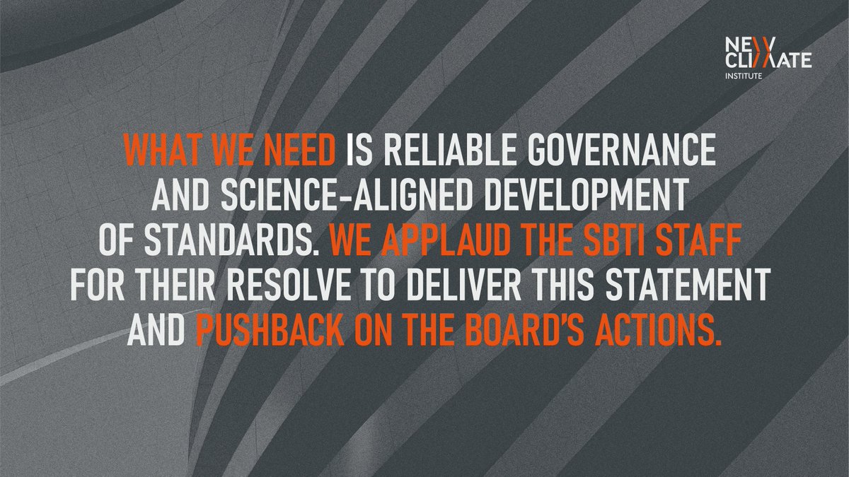 newclimateinst's tweet photo. We condemn the SBTi Board of Trustees' statement from 9 April 2024, suggesting that SBTi has decided to allow the use of carbon credits towards companies' scope 3 reduction targets. The SBTi Board's statement is not grounded in science or due process.
🔗 https://t.co/RRolqt64oq https://t.co/gja58BJLmZ