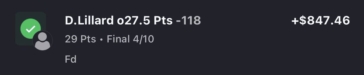 RobsProps117's tweet photo. Recap!!

🏀Damian Lillard O 27.5 Pts ✅

+.847U 📈

April Free plays now move to 12-11 +1.94U📈

More plays will out be today! If you never want to miss out and be apart of our VIP click here➡️: https://t.co/ijEgdAfrBL and never miss out on plays!

#RobsProps https://t.co/z291iliWeE