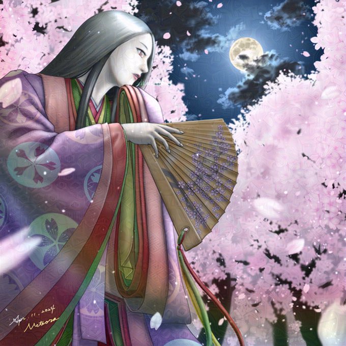 「満月 和服」のTwitter画像/イラスト(新着)