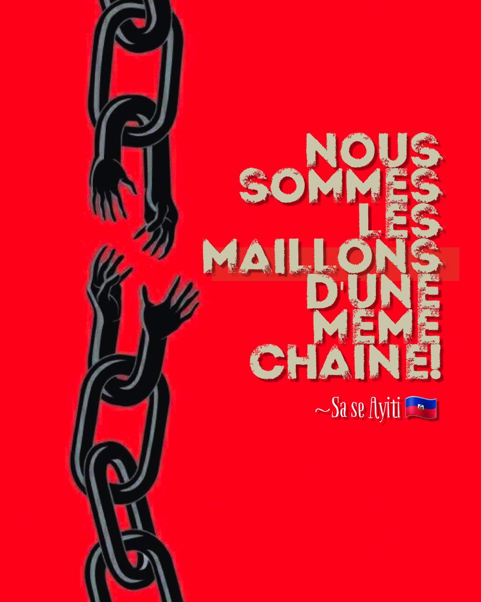 CPorret's tweet photo. Et cette chaîne c'est HAÏTI.✊🏾🇭🇹 https://t.co/snyko7MI9N
