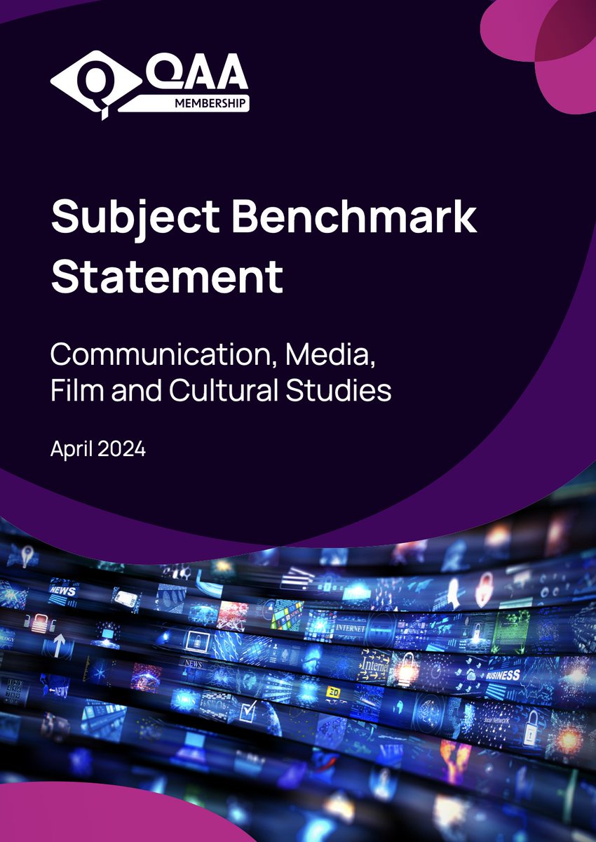 Revised Subject Benchmark Statement for Communication, Media, Film and Cultural Studies published today. Now available from @QAAtweets website: qaa.ac.uk/the-quality-co… Link has full statement plus a more accessible summary overview. Thanks to everyone who contributed!