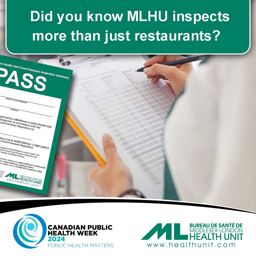 Did you know #MLHU inspects more than just restaurants? We also inspect food trucks, farmers markets, pools, spas, salons, tattoo parlours, and more! Whether you're grabbing a bite from a food truck, chilling in the pool, or getting glam at the salon, our mission is clear: to…