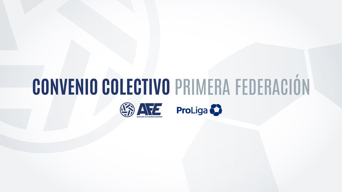 📢⚽️ #AFEFútbol y <a href="/ProLigaFutbol/">ProLiga Fútbol</a> presentan el histórico Convenio Colectivo para los futbolistas de Primera Federación.

🔗 afefutbol.com/RP-Convenio-Pr…

Asistirán los presidentes de ambas instituciones, futbolistas de la categoría y representantes de organizaciones deportivas y