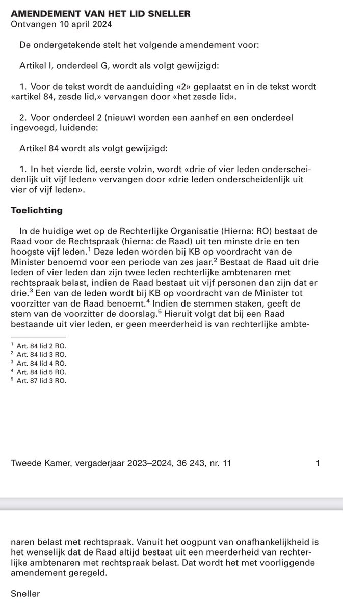 Gisteravond goed debat over een wetsvoorstel v @ministervRB om de onafhankelijkheid van de rechterlijke macht te versterken. Daar staan goede stappen, maar er is alle reden voor waakzaamheid. We moeten de scheiding der machten extra weerbaar maken. Daarom nu deze 2 amendementen: