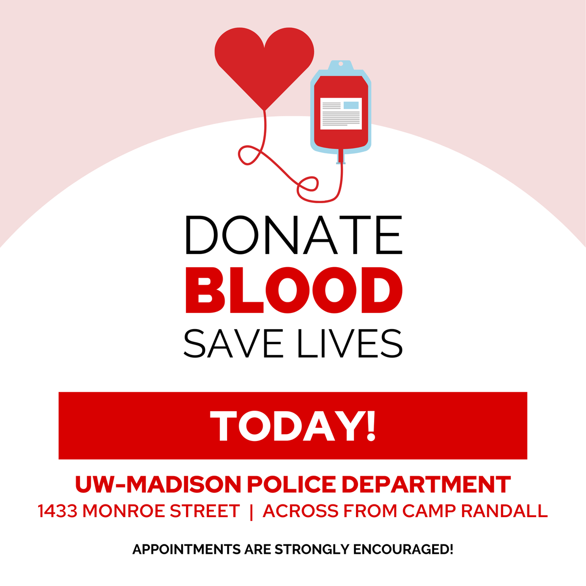 RIGHT NOW!!! Our Red Cross Blood Drive is underway -- stop by to donate, or jump online quick to make an appointment » redcrossblood.org/give.html/driv… The blood drive is open until 1pm!