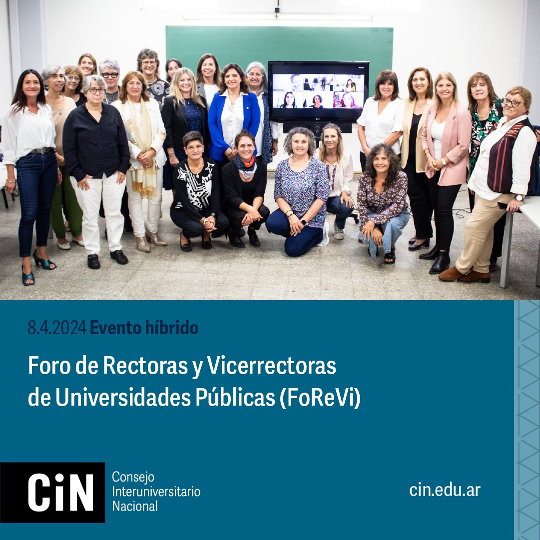 CINoficial's tweet photo. 🙋‍♀️ El #FoReVi del @CINoficial volvió a reunirse el lunes pasado. La vicerrectora de @UNVM, Elizabeth Theiler, estará a cargo de la coordinación y Analía Ponce y Mary Leguizamón, vicerrectoras de @UNSJ_Oficial y @UNLuOficial respectivamente, de la co-coordinación. https://t.co/jzi1bkRzDf
