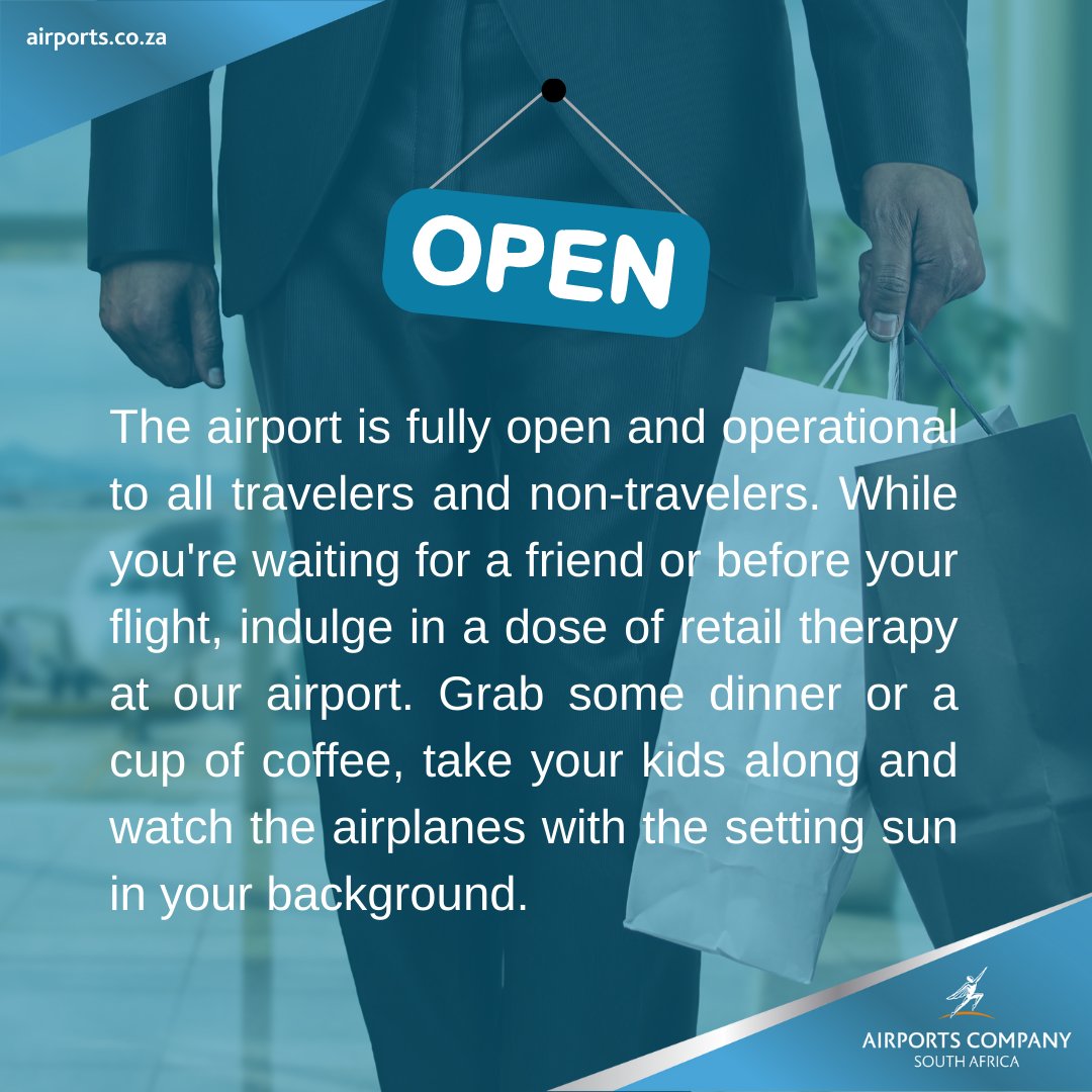 The Airport is fully open and operational to all travelers and non-travelers. #ACSAllence