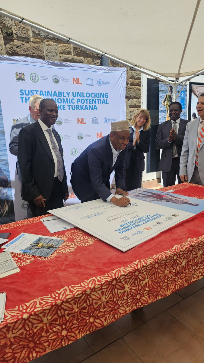 GovMohamudAli's tweet photo. Today, I attended a remarkable event marking the official signing ceremony of the Joint Programme to "Sustainably Unlock the Economic Potential of Lake Turkana." https://t.co/RV7HlWGtAB