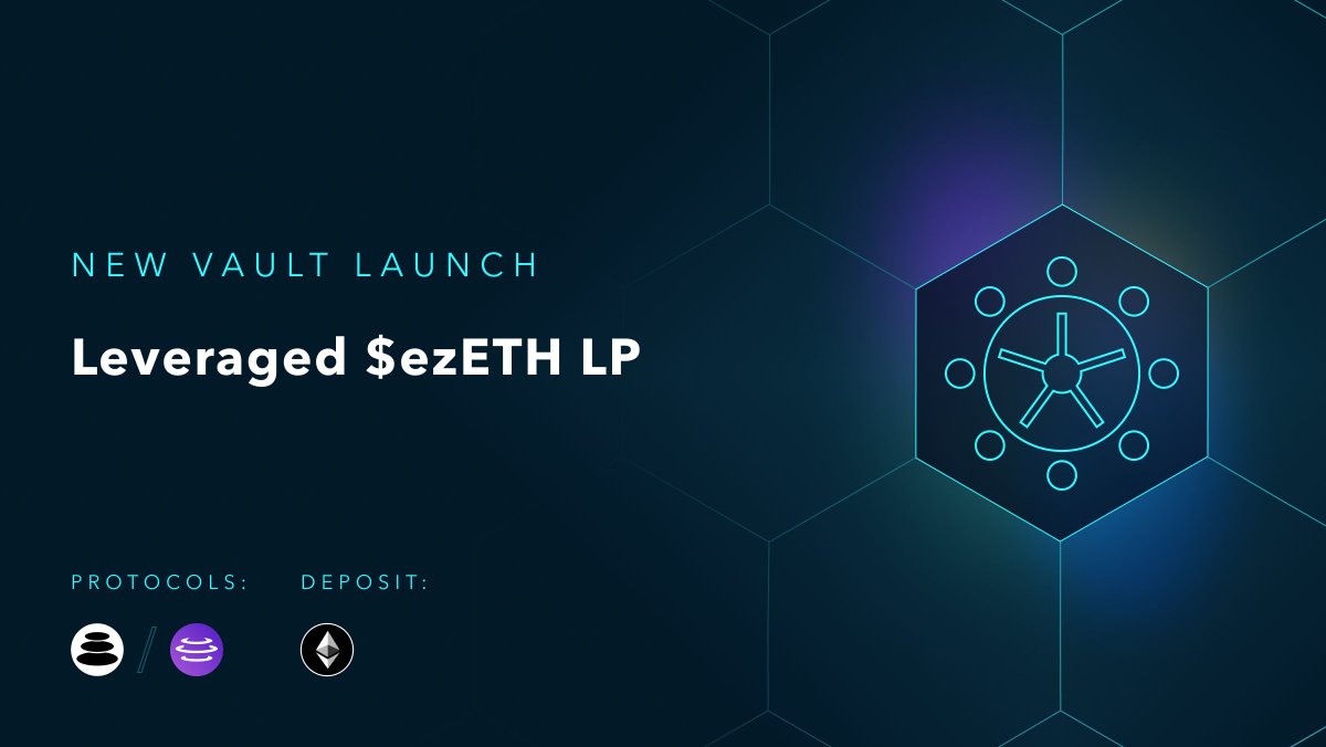 1/ 🚀Exciting news! We are thrilled to launch the first leveraged re-staking vault using $ezETH BPTs from @RenzoProtocol Deposit $ETH into the vault to leverage $ezETH BPTs and earn yield + trading fees + POINTS!