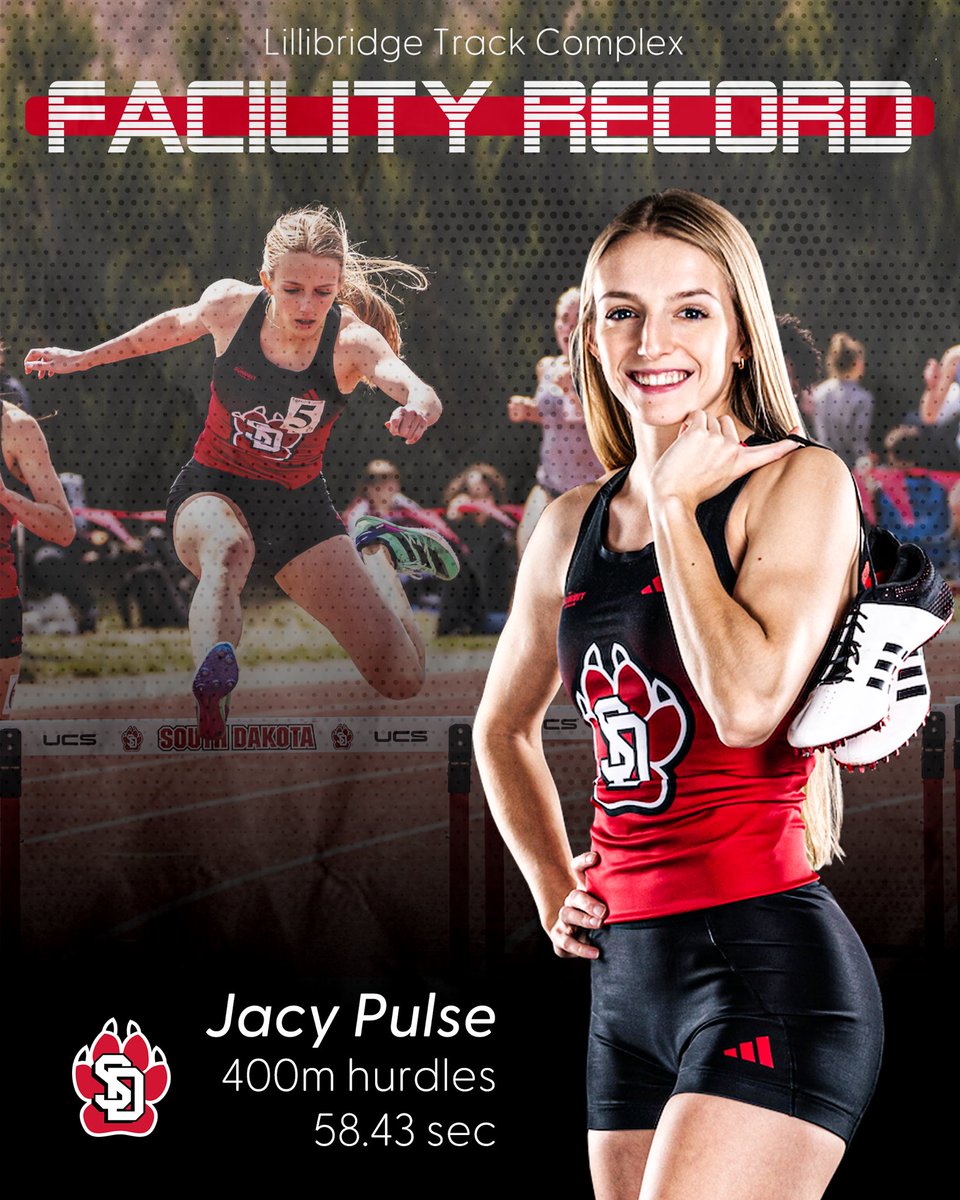 A Lillibridge record went down at the USD Early Bird. 😏 Congrats Jacy! #GoYotes x #WeAreSouthDakota 🐾