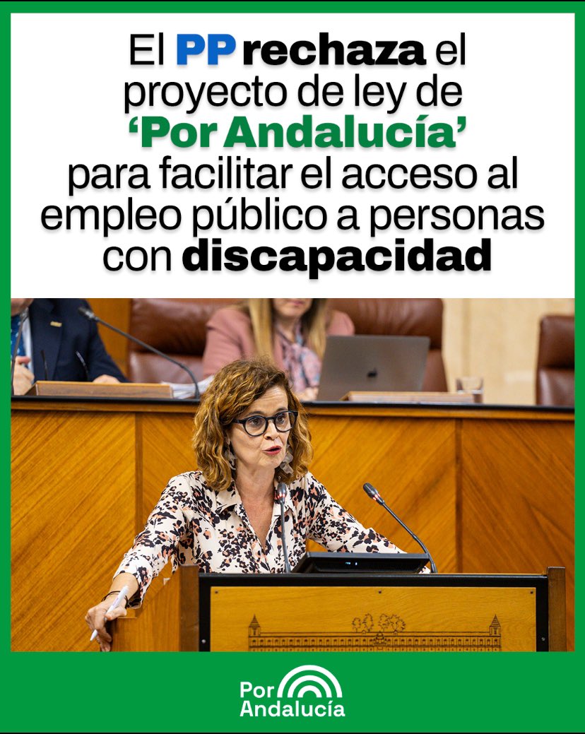 El @ppandaluz más arrogante no respaldó la iniciativa, pero continuaremos esforzándonos para defender a ultranza la dignidad de las personas con discapacidad intelectual. #PorAndalucía🌈