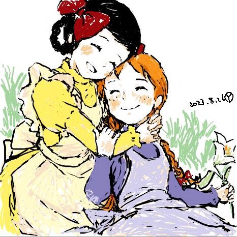 #世界名作劇場 
#赤毛のアン
一昨日のお絵描き掲示板絵でフォローして下さる方が増えたのでアン絵再掲。
こちらは昨年よろずジャンル本垢から分離した世界名作劇場専用アカウントでファンアートとRT多めです。
どうぞよろしくお願いします＊＾＾＊