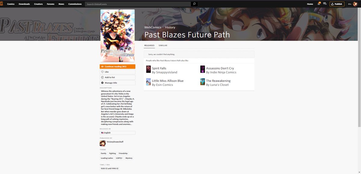 Its about time I announce this-

The old 2023 release of Past Blazes Future Path / #PBFPComic is now REMOVED from Webtoon Canvas (deleted) & Globalcomix (archived). 

Re-release date TBD.

It has been a journey while it lasted, drop a ✨ or 🔥 to wish old PBFP RIP if you will! 🫡