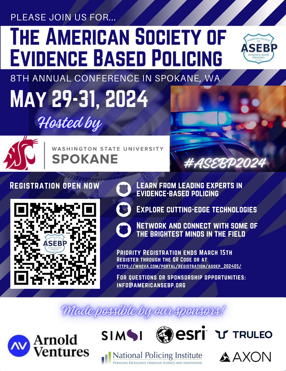 Explore cutting-edge tech in law enforcement at Washington State University, Spokane this May 29-31. #ASEBP2024