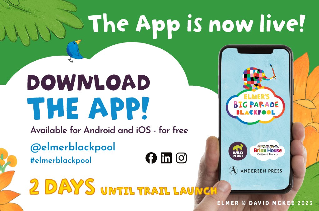 Have you heard that it's just 2 days until our @ElmerBlackpool officially launches! 📱 Make sure you download our FREE trail app ahead of Saturday. In the app you can log each sculpture you find, win rewards, track your steps, access the trail map AND MORE elmerblackpool.co.uk/app/