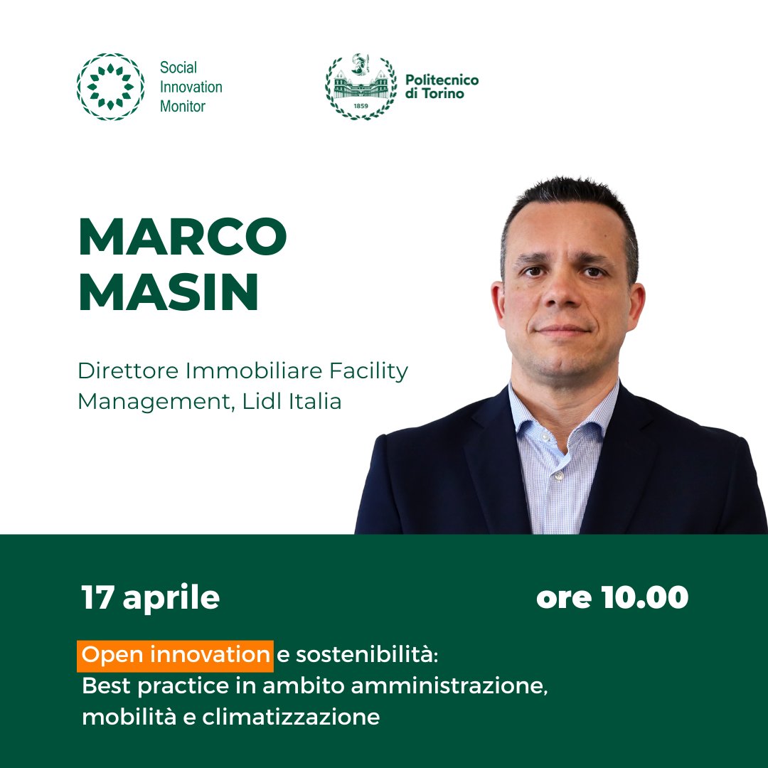 📢 Partecipa all’evento 'Open #innovation e #sostenibilità: Best practice in ambito amministrazione, mobilità e climatizzazione' il 17 aprile a #Torino! 

Scorri il carosello per scoprire chi interverrà 👇

👉 Iscriviti gratuitamente: rb.gy/wpdso5