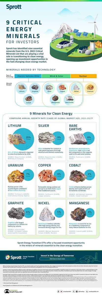 9 critical energy minerals. Credit @VisualCap