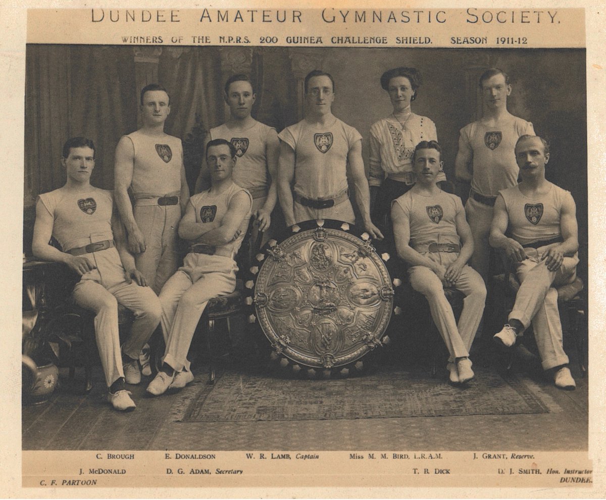 One of our recent accessions is this photograph of the Dundee Amateur Gymnastic Society from 1912. The team won the National Physical Recreation Society's 200 Guineas Challenge Shield in Sheffield on 15th June 1912. 

#SportArchives #Archive30 #Dundee @ARAScot