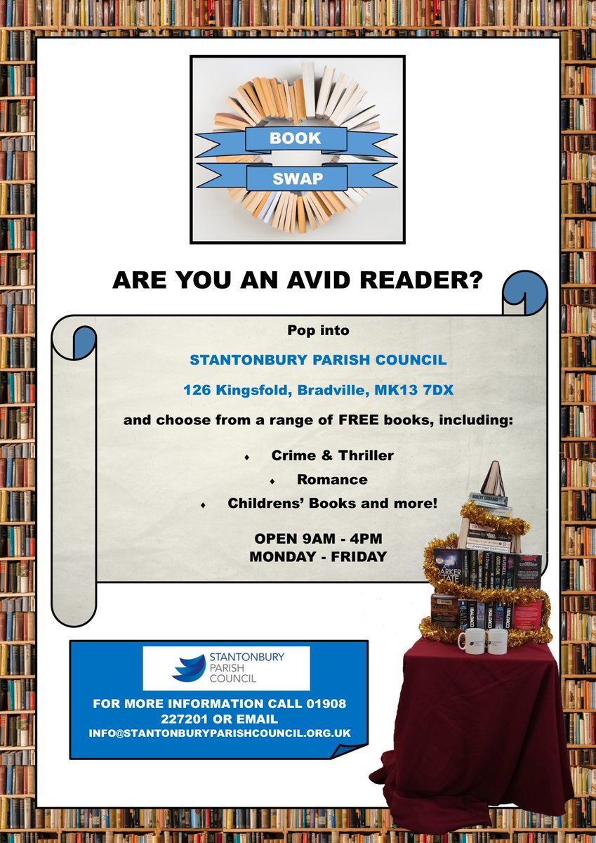 📖📘Are you and your children avid readers? 📖📘 SPC has a selection of books incl. children's books in our Book Swap. Pop along to the Parish Office at 126 Kingsfold, Bradville, MK13 7DX between 9AM - 4PM Monday - Friday to find your next favourite read.