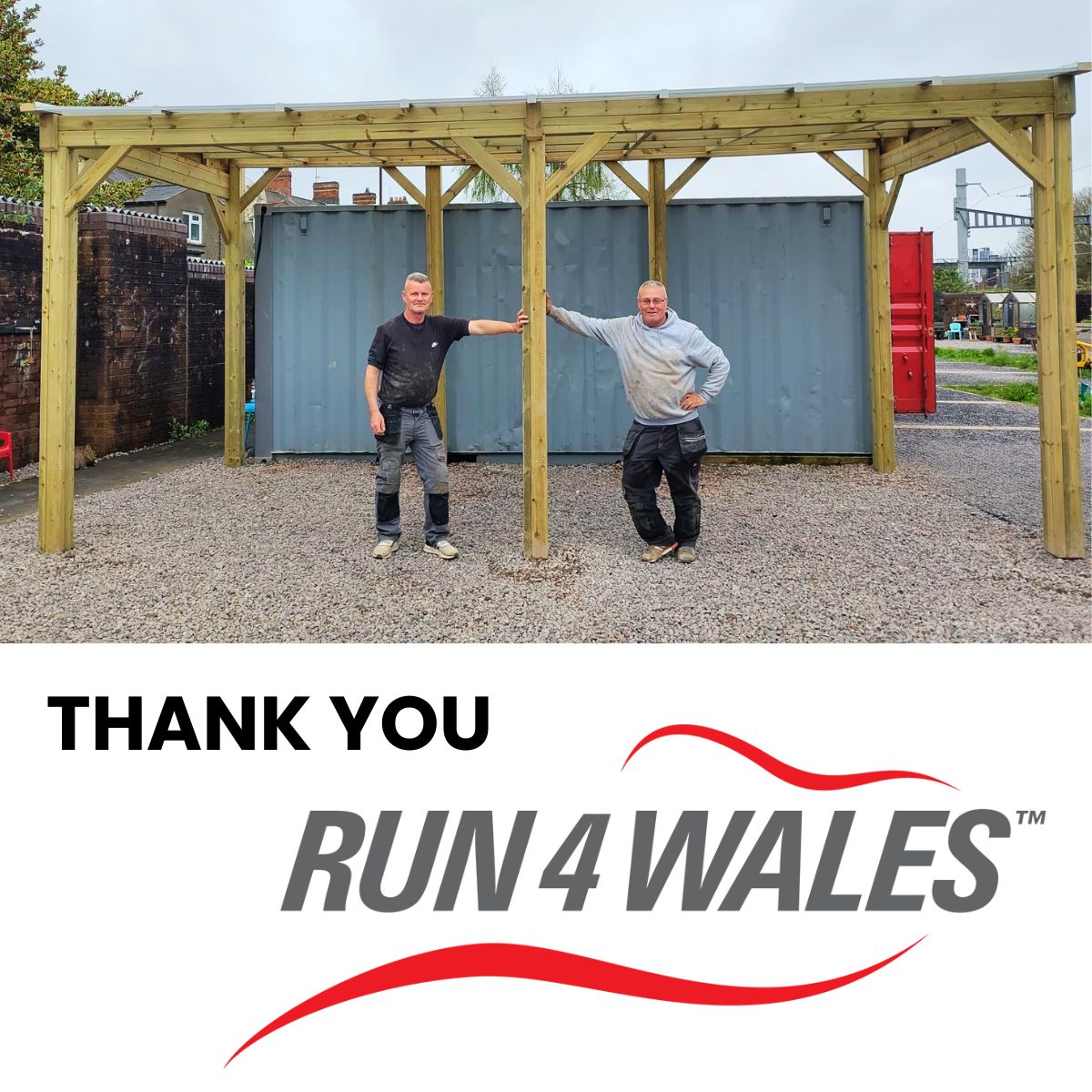 Something exciting has appeared! We were recently over the moon to receive the generous support of @Run4Wales through their #Climate Action Fund to create a new covered shelter, helping keep activities running & comfortable in the wild Welsh weather. Diolch yn fawr iawn R4W!💚