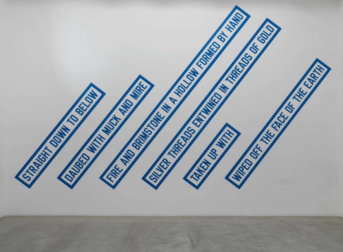 Explore the work of American conceptual artist Lawrence Weiner in the free ARTIST ROOMS display at Tate Modern! Visit the display on Level 4 in the Natalie Bell Building, Tate Modern. tate.org.uk/visit/tate-mod… @Tate @NatGalleriesSco #lawrenceweiner #artistrooms #tate #tatemodern