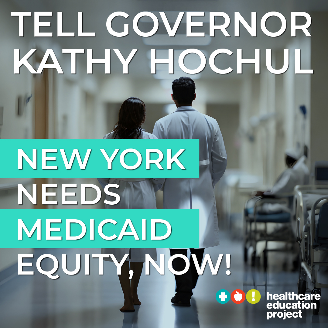 🗣Time to make our voices heard! 🗣 Fully funding Medicaid is crucial to safeguarding the health of our most vulnerable in New York. Share this message and tag @GovKathyHochul to emphasize the importance of #MedicaidEquityNow! Join the movement at nyhjustice.org.