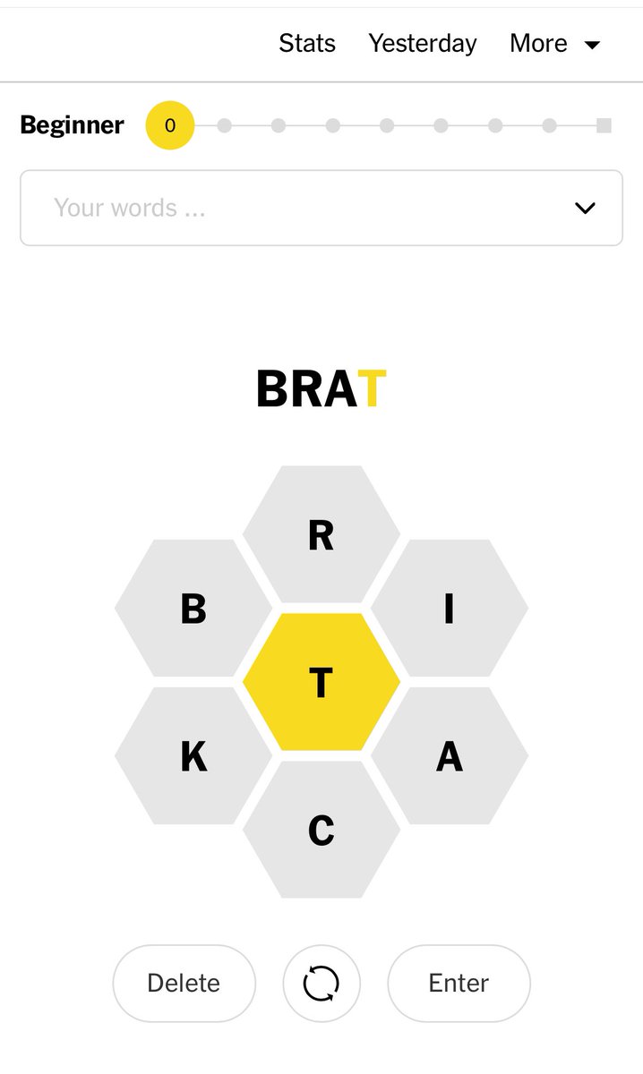 Even @nytimes spelling bee feels the power of @BRAT504!