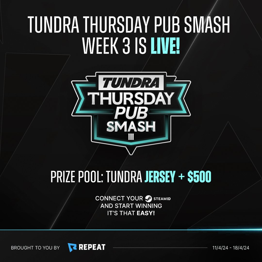 A new tournament is on and you don't want to miss to win some of our AMAZING prizes with @Repeatgg! 🤩 Sign up now on rpt.gg/tundrathursdays