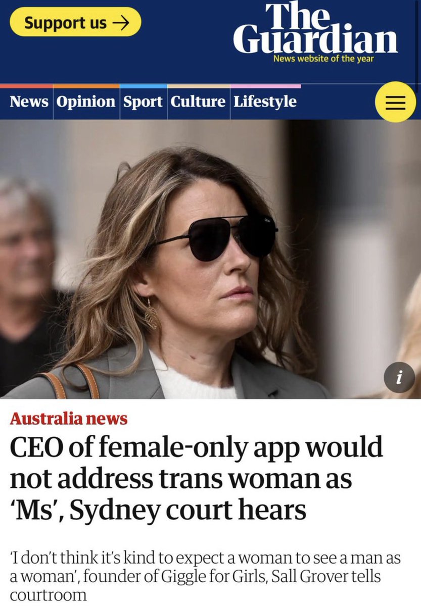 Sall Grover (@salltweets) is being sued for denying a trans-identified male to her women's only social media app 'There isn’t a woman in the world who’d have to take me to court to use this woman only space. It takes a man for this case to exist.' 👏🏼🔥