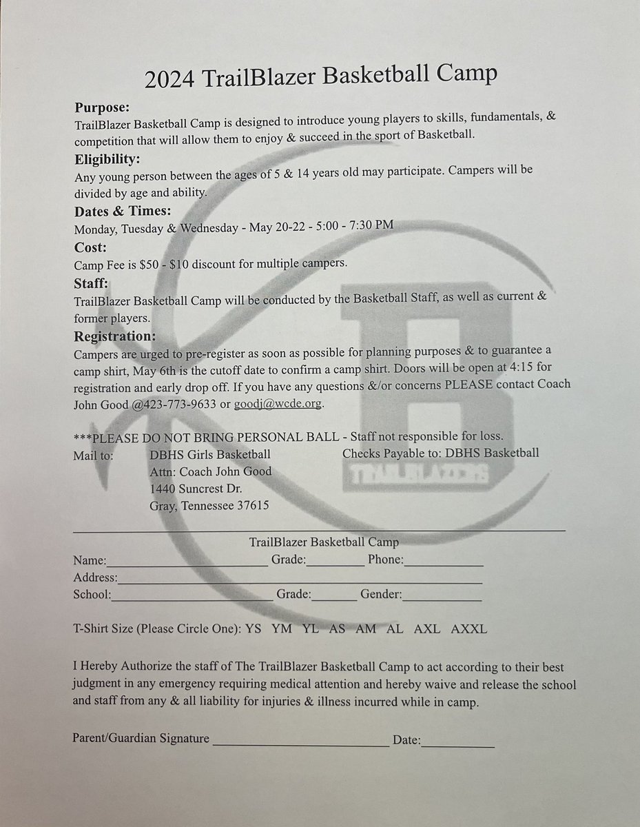 2024 Basketball Camp Information! Go ahead and clear your schedule! @BooneAthletics @coachgood10 @dbhs_girlsbball