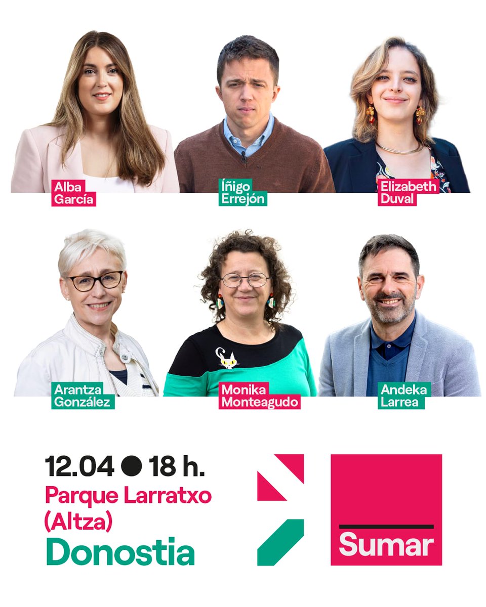 Nos vemos mañana en Donostia con @alba_garcia_m, @ierrejon, @_elizabethduval, @andekalarrea, Arantza González y @MonteagudoCasas en Donostia 🤍. #EsTuTiempo #EuskadiBerria