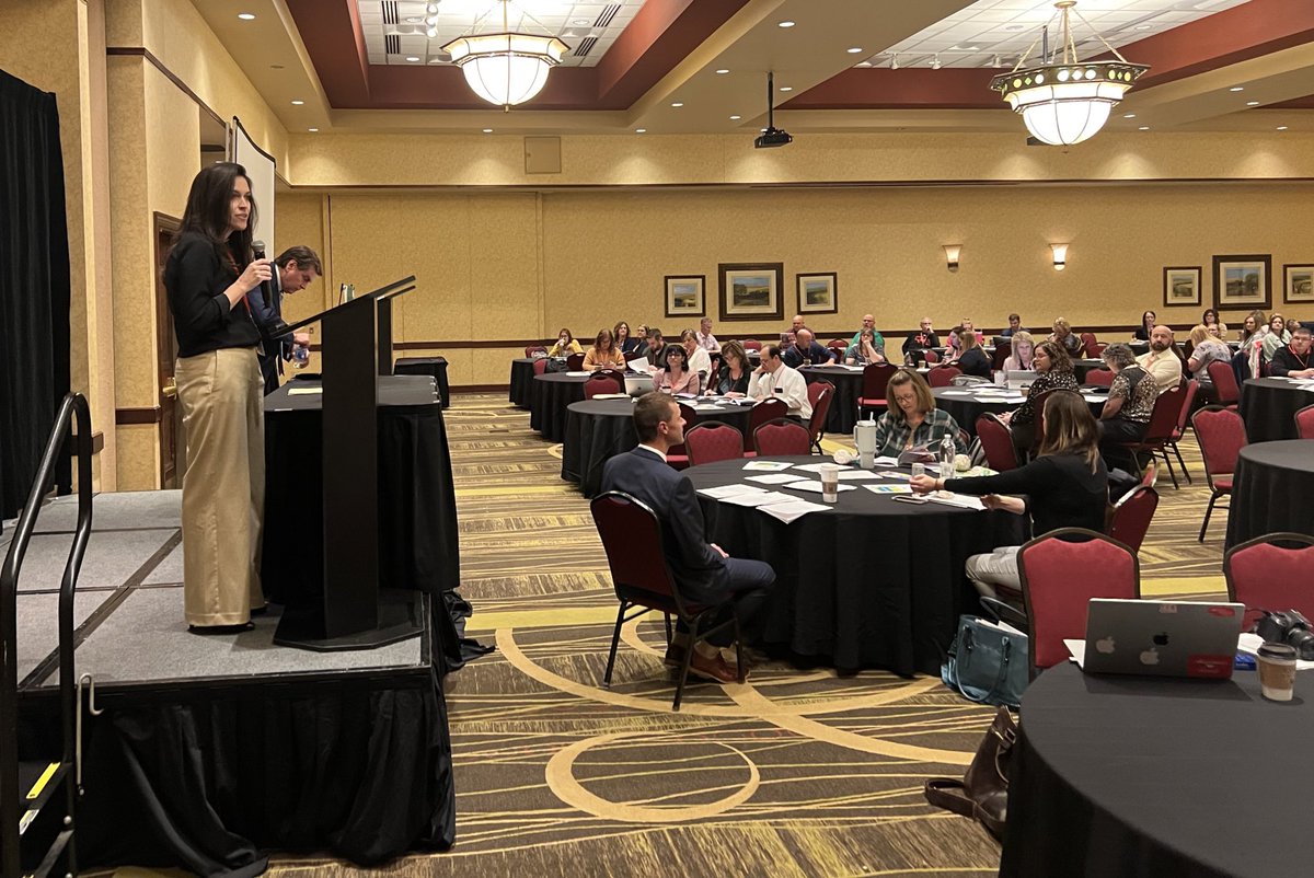 NCSAToday's tweet image. NASBO president Marianne Carlson (Scottsbluff Public Schools) welcomes attendees to #NASBO24 and introduces NCSA’s Dr. Mike Dulaney and Kyle McGowan and Perry Law’s Justin Knight.