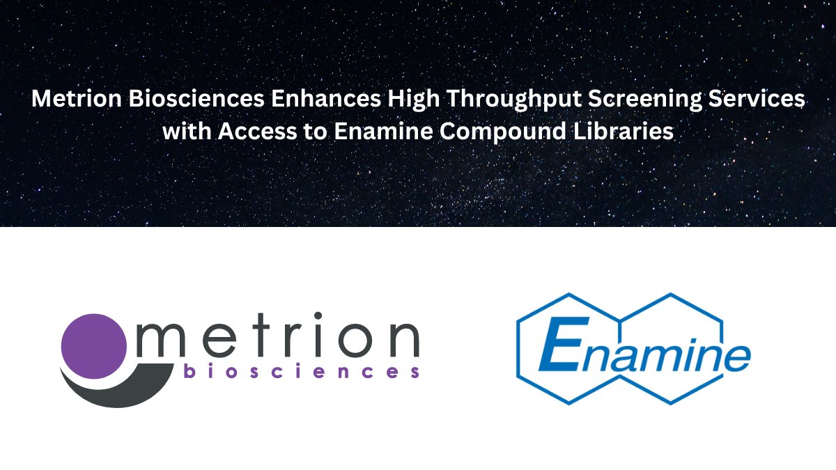 Metrion Biosciences (@Metrion_Biosci) and Enamine are excited to announce a strategic enhancement to Metrion’s High Throughput Screening (HTS) services with the addition of access to Enamine’s compound libraries. Learn more: bit.ly/44baTVD