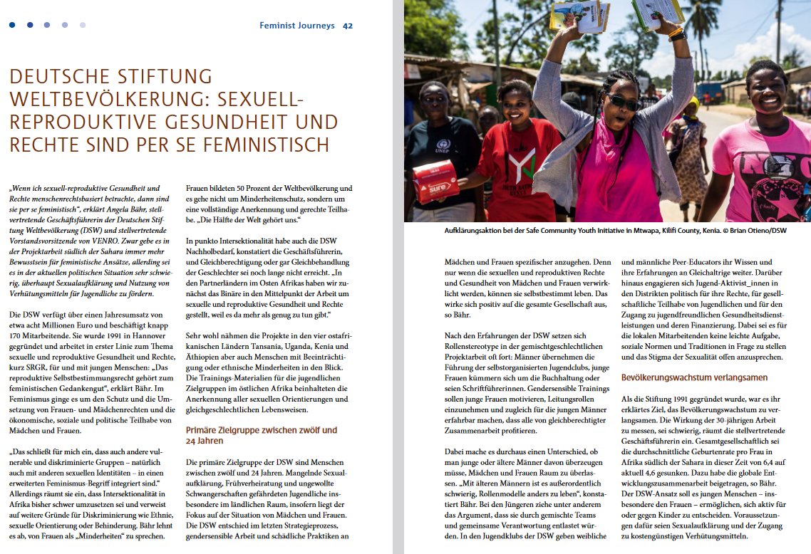 Was macht feministische Projektarbeit aus? In unserem neuen Report #FeministJourneys zeigen neun VENRO-Mitgliedsorganisationen auf, welche feministischen Ansätze sie in der Praxis verfolgen. Hier lesen Sie mehr über die Projektarbeit der @dsw_de: venro.org/fileadmin/user…